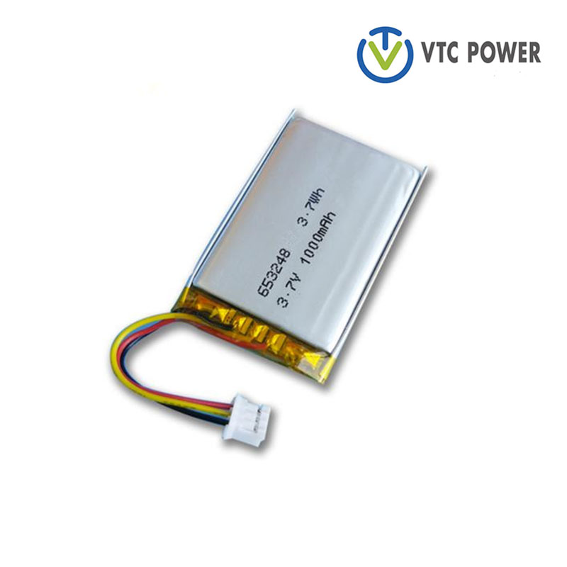653248 1000mAh 3.7V উচ্চ তাপমাত্রার লি-পলিমার রিচার্জেবল ব্যাটারি জিপিএসের জন্য